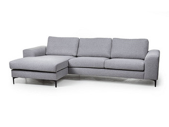 Deba Meubelen Hoekzetel HENRY met longchair links - Linda Grey Lichtgrijs aanbieding