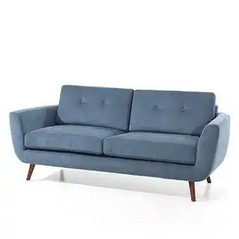 Deba Meubelen Zetel 3-zit SMILE BUTTON - Evita petrol Blauw aanbieding