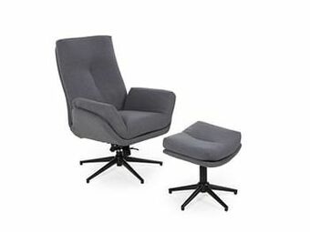 Deba Meubelen Fauteuil met voetbank BJARNE - Grijs Grijs aanbieding