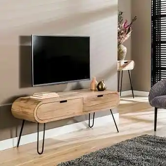 Deba Meubelen Tv-meubel BARREL - Massief mango zandkleur Hout aanbieding