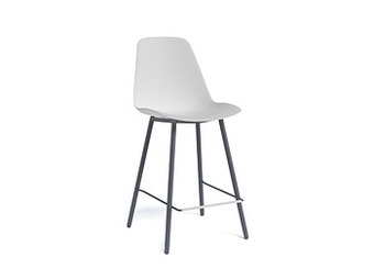Deba Meubelen Barstoel BARCLAUDIO - Wit/Antraciet Wit aanbieding
