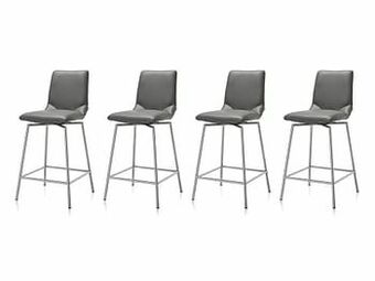 Deba Meubelen Set van 4 barstoelen DAVY - Antraciet Grijs aanbieding
