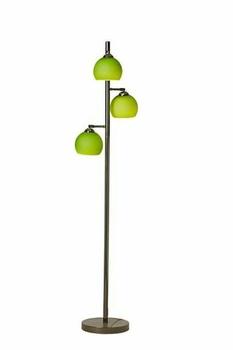 Deba Meubelen Vloerlamp BALL - Zwart chroom + oranje glas Oranje aanbieding