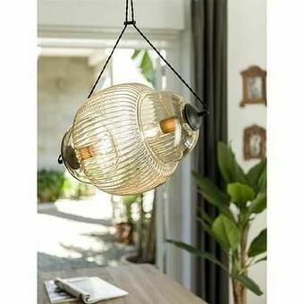 Deba Meubelen Hanglamp FABIO - Glas/metaal Glas aanbieding