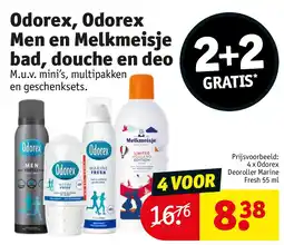 Kruidvat Odorex, Odorex Men en Melkmeisje bad, douche en deo aanbieding