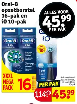 Kruidvat Oral-B opzetborstel 16-pak en iO 10-pak aanbieding