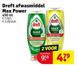 Kruidvat Dreft afwasmiddel Max Power aanbieding