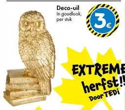 TEDi Deco-uil In goudlook aanbieding