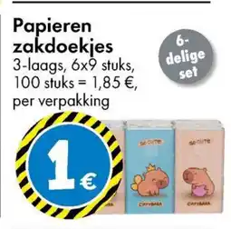 TEDi Papieren Zakdoekjes aanbieding