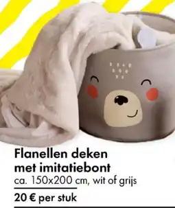 TEDi Flanellen deken met imitatiebont aanbieding