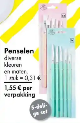 TEDi Penselen diverse kleuren aanbieding
