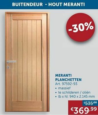 Zelfbouwmarkt Meranti planchetten aanbieding