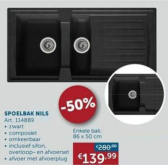 Zelfbouwmarkt Spoelbak nils enkele bak aanbieding