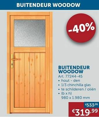 Zelfbouwmarkt Buitendeur woodow aanbieding