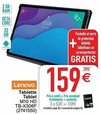 Cora Lenovo tablette tablet m10 hd tb-x306f aanbieding