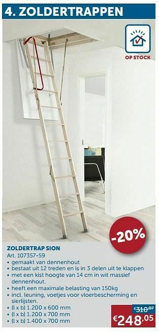 Zelfbouwmarkt Zoldertrap sion aanbieding