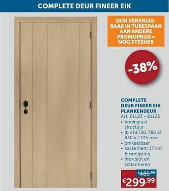 Zelfbouwmarkt Complete deur fineer eik plankendeur aanbieding