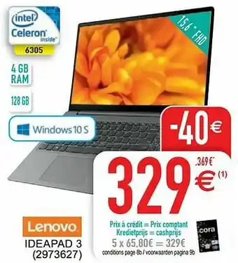 Cora Lenovo ideapad 3 aanbieding