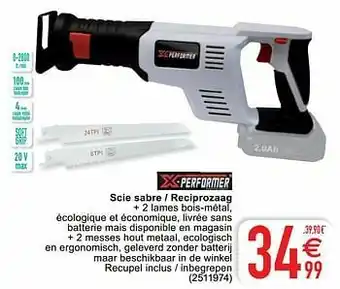 Cora X-performer scie sabre - reciprozaag aanbieding