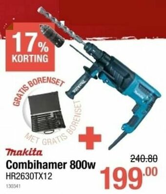 Cevo Makita combihamer 800w hr2630tx12 aanbieding