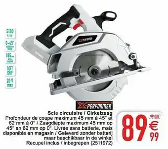 Cora X-performer scie circulaire - cirkelzaag aanbieding