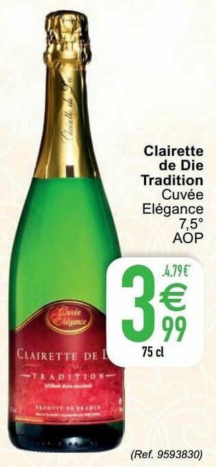 Cora Clairette de die tradition cuvée elégance 7,5° aop aanbieding