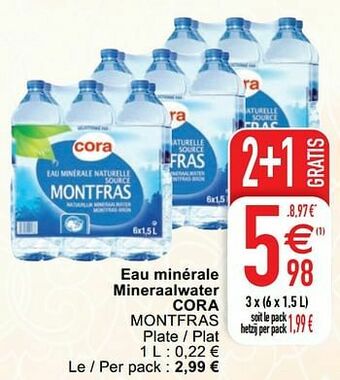 Eau minérale mineraalwater cora montfras