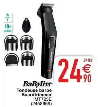 Cora Babyliss tondeuse barbe baardtrimmer mt725e aanbieding