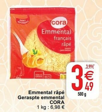 Cora Emmental râpé geraspte emmental cora aanbieding