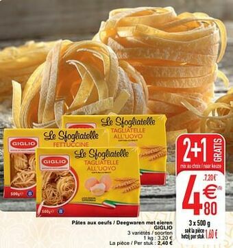 Cora Pâtes aux oeufs - deegwaren met eieren giglio aanbieding