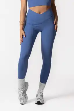 Decathlon Dames legging met gekruiste tailleband zonder zakken voor fitness paars aanbieding