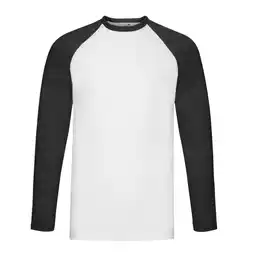Decathlon Heren Valueweight Baseball Tshirt met lange mouwen (Wit/zwart) aanbieding