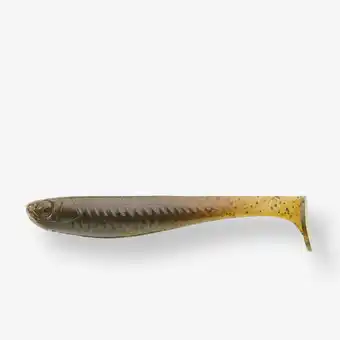 Decathlon Softbait Yubari fat shad met lokmiddel green pumpkin black flakes aanbieding