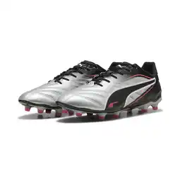 Decathlon KING PROFG/AG voetbalschoenen PUMA Silver Black Sun Struck White Metallic Pink aanbieding