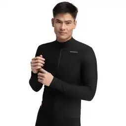 Decathlon Heren Wielrennen winter thermisch wielershirt DW Grotto Zwart aanbieding