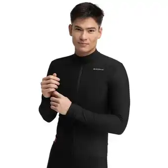Decathlon Heren Wielrennen winter thermisch wielershirt DW Grotto Zwart aanbieding