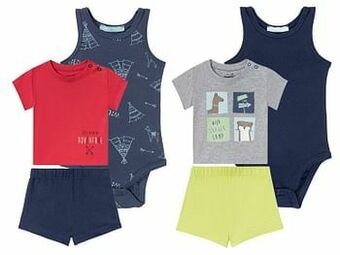 Lidl LUPILU® 3-delige biokatoenen zomerset voor baby’s aanbieding
