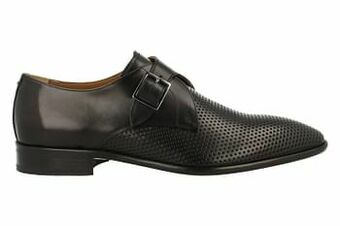 Berca Shoes Cnudde - Luxurious Handmade Shoes Italy Geklede Schoen Met Gesp Heren Volledig Leder - Zwart aanbieding