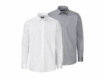 Lidl NOBEL LEAGUE® Set van 2 slim fit businessoverhemden aanbieding