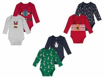 Lidl LUPILU® Set van 2 katoenen body’s met lange mouwen aanbieding