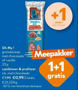 OKay Oh My ! granolareep met chocolade of vanille 23 g aanbieding
