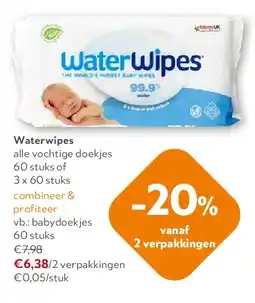 OKay Waterwipes alle vochtige doekjes 60 stuks aanbieding