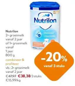 OKay Nutrilon 2+ groeimelk vanaf 2 jaar of 1+ groeimelk vanaf 1 jaar 800 g aanbieding