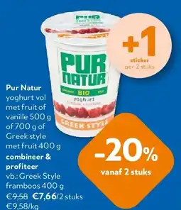 OKay Pur Natur Greek Style framboos 400 g aanbieding