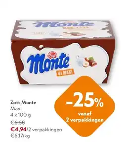 OKay Zott Monte Maxi 4 x 100 g aanbieding