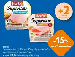 OKay Herta Superieur ham -25 % zout 100 g aanbieding