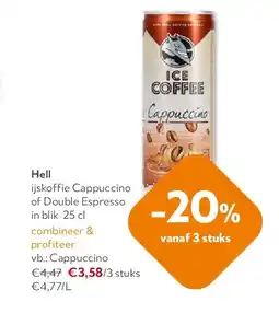 OKay Hell ijskoffie Cappuccino of Double Espresso in blik 25 cl aanbieding