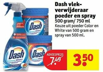 Kruidvat Dash vlekverwijderaar poeder en spray aanbieding