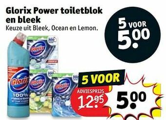 Glorix power toiletblok en bleek