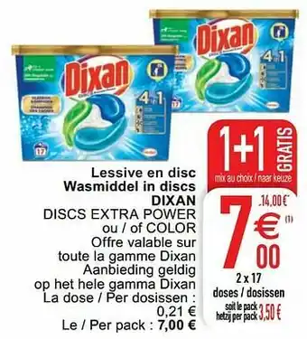 Cora Lessive en disc wasmiddel in discs dixan discs extra power ou - of color aanbieding